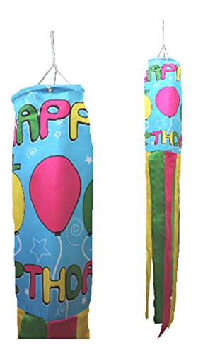 Preisvergleich Produktbild Happy Birthday Luftballons Flagge Super 5 'Windsack