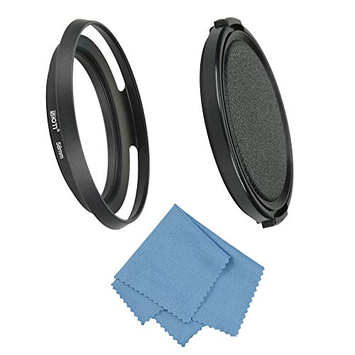 SIOTIメタルレンズフード+クリーニングクロス+レンズキャップ、ライカ/富士フィルム/ニコン/キャノン/サムソンのレンズに対応できる