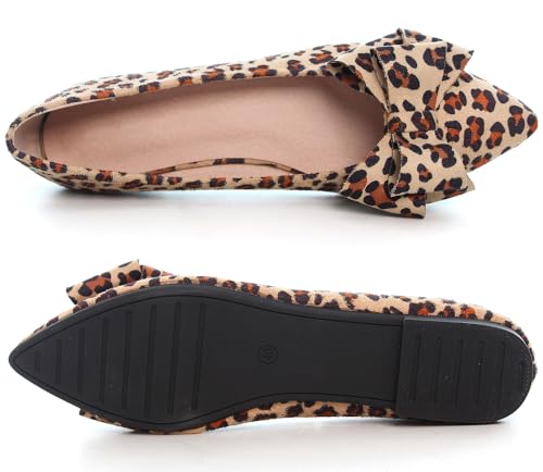 Image of WENJIAZHIZHI Square Toe Bow Ballet Slip-On | Classic Suede Finish,Chic Bow Detail,Effortless Everyday Style,Wedding Party Office,Plus Size Available