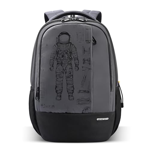 Image of Gear Anatomy Space 19 inch /38L Large Water Resistant School Bag | Casual Backpack | Daypack | Travel Backpack | Kids Bag for Boys /Girls (Grey - Black)