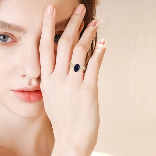 1-5 Carat Oval Cut Gemstone Engagement Ring with Moissanite S925 Sterling Silver 10K 14K 18K Solid Gold Cluster Leaf Art Deco Ring Promise Ring Wedding Ring Jewelry Gift for Women Her Wife Mom2