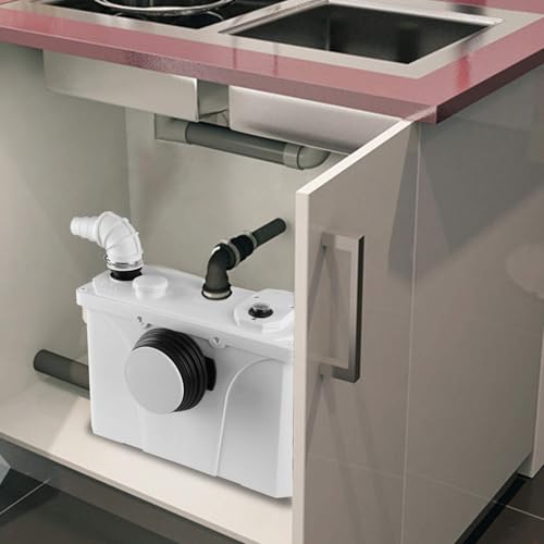 Sonnewelt Hebeanlage Fäkalienpumpe, 190L/min Kleinhebeanlage 700W, 4 in 1 Schmutzwasserpumpen, Sehr Leise Abwasserpumpe, Für WC, Dusche und Waschbecken