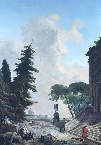 Tableau toile Hubert Robert Terrasse d'un palais romain 60x90cm poster d'art