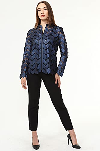 Zamback Design Handmade Leaf Leather Jacket2