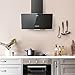 CIARRA CBCB6725 ClassA Angled Cooker Hood 60cm with CBCF002X2 Carbon Filters Chimney...