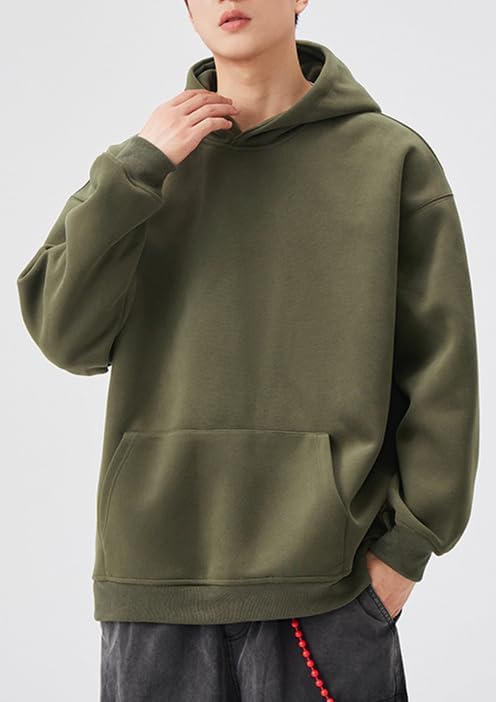 Men's Hoodies Loose Fit Pullover Casual Fashion Long Sleeve Hooded Sweatshirts with Pocket - Image 3