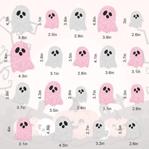 Imanes decorativos Halloween 19 piezas rosa y blanco miniatura 2