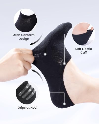 Image of IDEGG No Show Socks Women 10 Pairs Low Cut Anti-Slid Novelty Athletic Casual Invisible Liner Socks