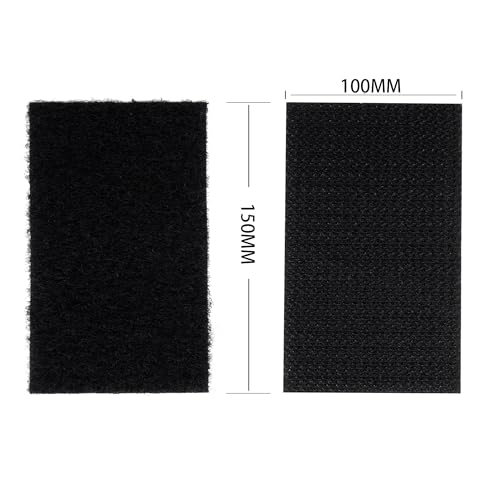 Image of Melsan 4x6 Inch Hook and Loop Tape Heavy Duty - 4 Sets - Strong Back Adhesive Fastener for Home Office Indoor Outdoor Use - Instead of Holes and Screws, Black