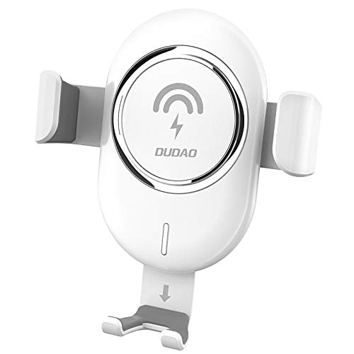 Image of DUDAO F3 Pro Car Mobile Phone Stand Mount with Wireless Mobile Charging for Car,Dashboard, Windscreen, Mobile Holder with Wireless Charging - White