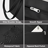 KALIDI Wasserdichte Tote Bag mit Reißverschluss – Leichte Shopper Schulter Tasche für Arbeit Uni,Schwarz