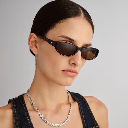 Retro Narrow Oval Sunglasses for Women Trendy Small Vintage Sun Glasses UV Protection FZN8242