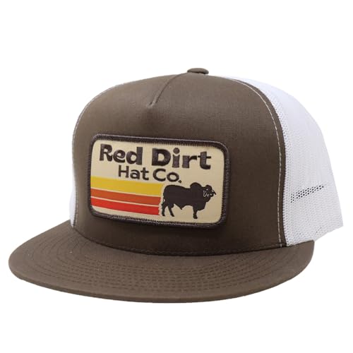 Image of Red Dirt Hat Company Wildlife Adjustable Snapback Hat (Pancho - Brown /White)