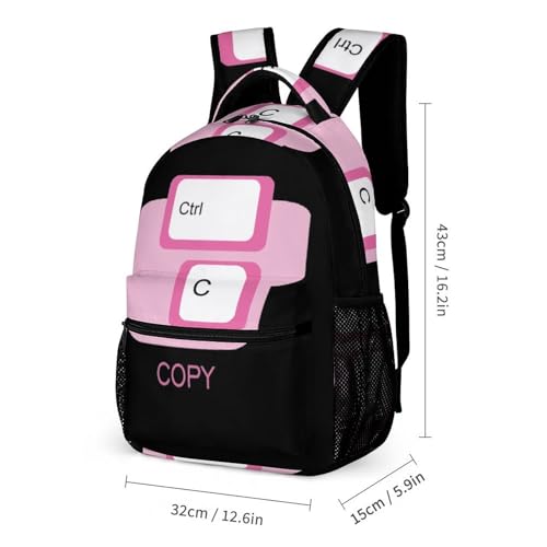Ctrl C Copy Keyboard Funny Backpack Set Lunch Bag Pencil Case Makeup Bag 3 in 1 for Men Women Travel2