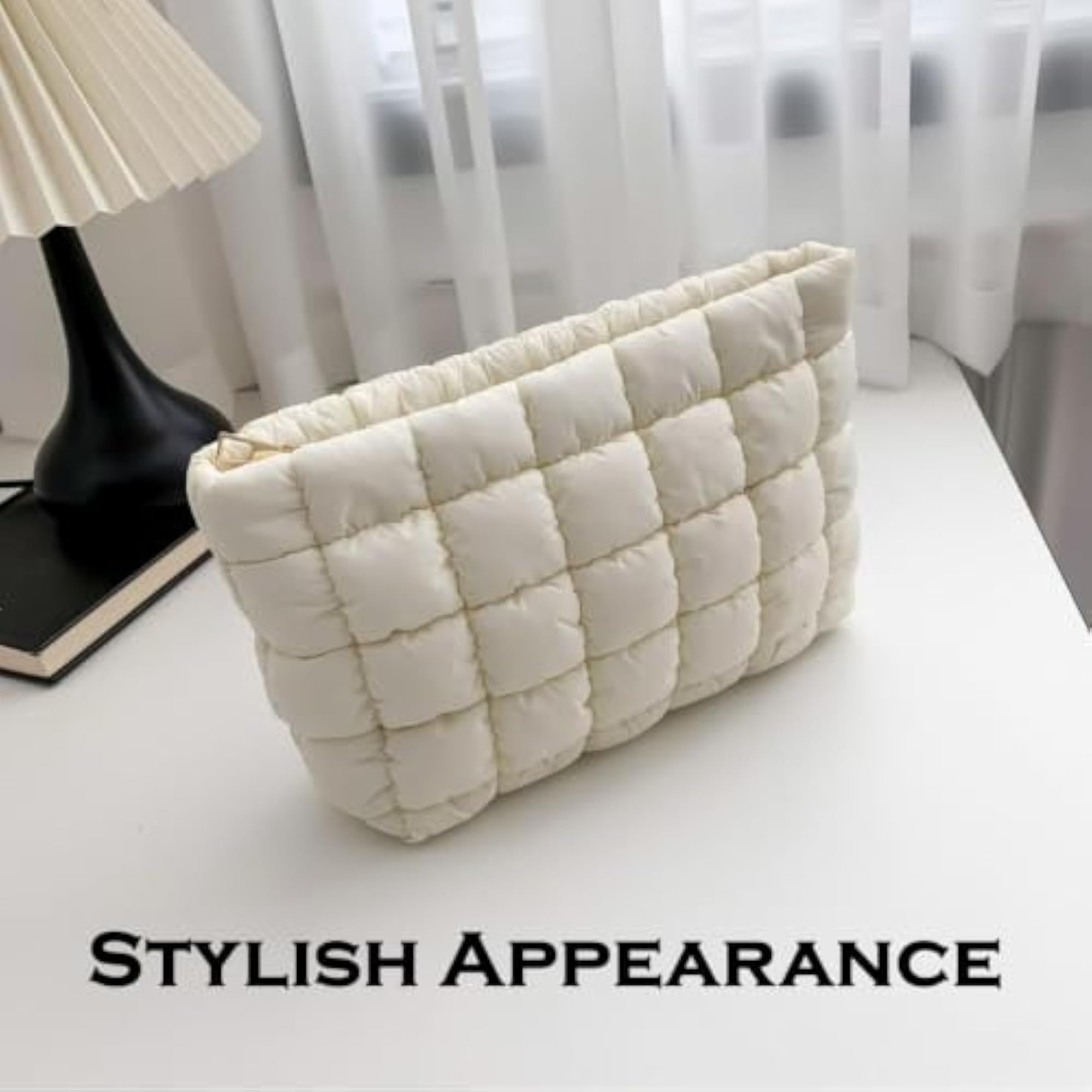 Large Capacity Quilted Cosmetic Bag for Women