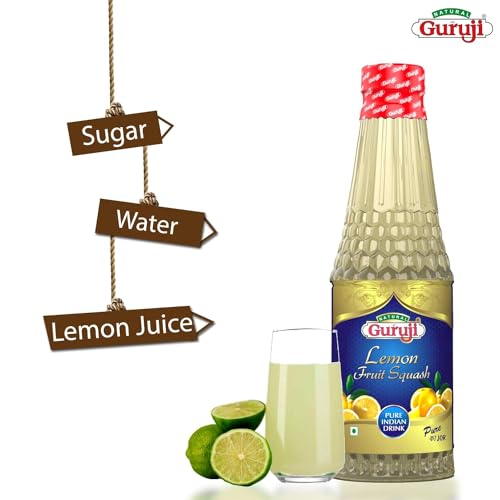 Image of Jai Guruji Lemon Fruit Squash Sharbat Instant Refreshing Drink For Summer (Lemon)