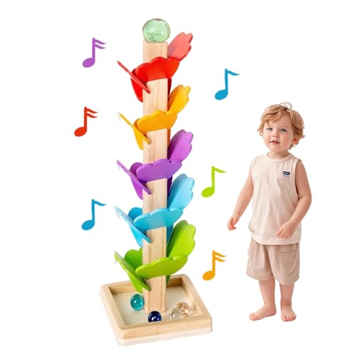 Kugelbahn Holz Höhe, Murmelbahn Holz, Regenbogen Holzspielzeug...