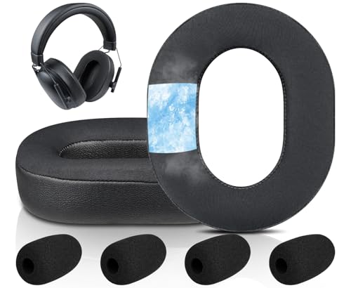 Almohadillas refrigerantes SOULWIT para auriculares gaming Razer BlackShark V3 y BlackShark V3 X HyperSpeed inalámbricos, con tela de seda helada y espuma viscoelástica de alta densidad - Negro miniatura 1