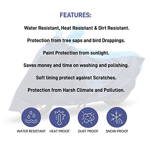 Image of Hunter 350 Two Wheeler Bike Cover Accessories - Dustproof - UV Protection - Premium Bike Cover Blue Aqua
