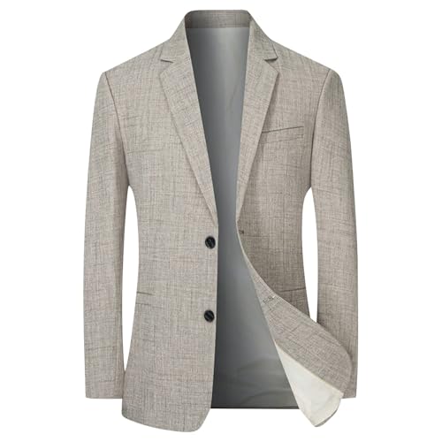 Men's Two Button Blazer Business Casual Long Sleeve Suit Jackets Slim Fit Notch Lapel Sport Coat Work Office Blazers