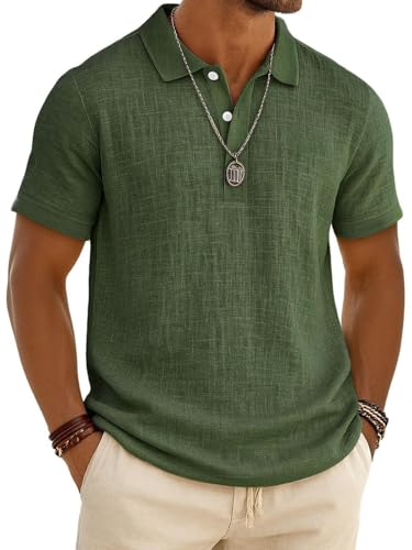 Camiseta Polo De Manga Corta De Lino para Hombre, Suelta, De Talla Grande, Casual y Deportiva 4XL