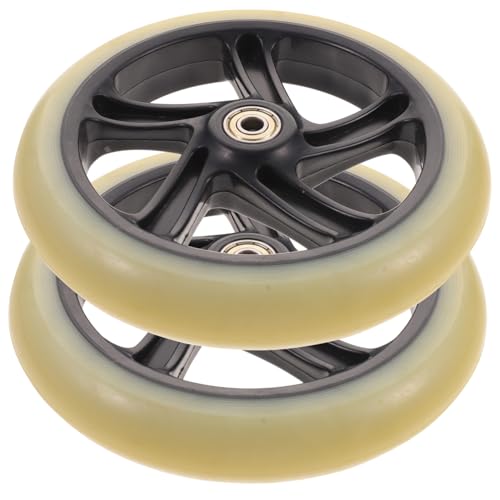 BESPORTBLE 2Pcs Non Skid PU Scooter Wheels with Bearings Durable Replacement Skateboard Wheels for Smooth Skating Experience and Enhanced Performance