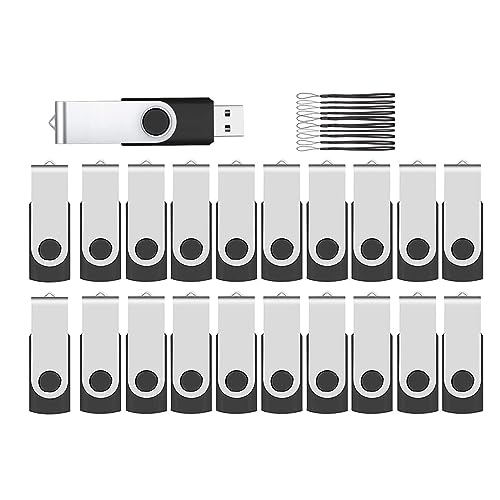 Memorias Usb, Personal Computer ABLAZE Memoria USB de 8 GB, USB Paquete de 20 USB 2.0 Memory Stick 8 GB USB Flash Drive Bulk Pendrive Thumb Drives (Negro)