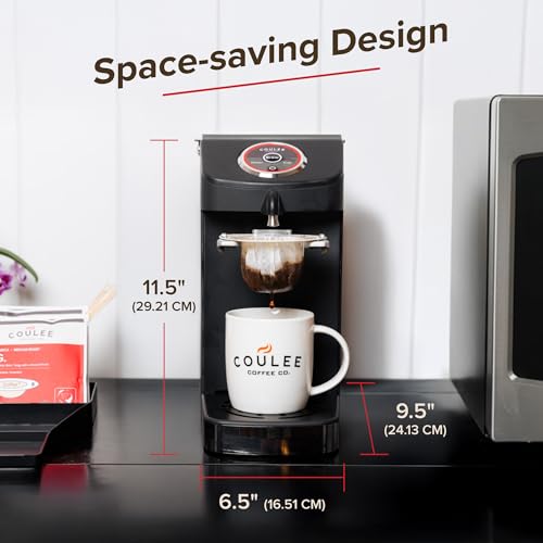 Coulée SWIRL Single Serve Coffee Maker - Eco-Friendly Electric Appliance for Cups or Mugs with 20 Compostable Filters, Automated Pour Over, Black - Image 5