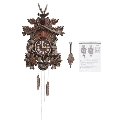 Reloj de pared cucú estilo nórdico retro con péndulo miniatura 6