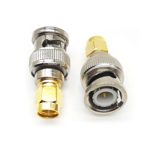 Adaptador SMA macho a BNC macho coaxial, 2 unidades miniatura 4
