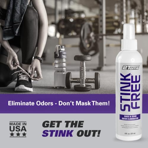 Image of 2Toms StinkFree Odor Eliminator Spray for Sweat & Shoes, 8 Oz, 2 Bottles