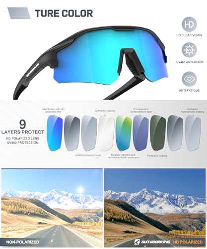 Image of Sport Polarized Sunglasses for Men and Women, Stylish and Lightweight Cycling Sunglasses with UV400 Protection