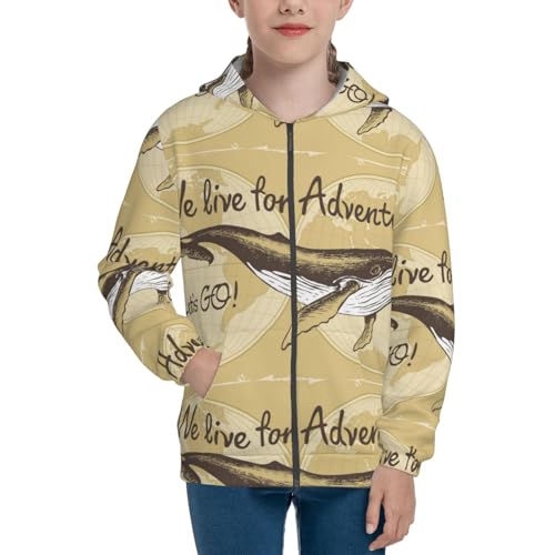 We Live for Adventure,Lets GO Kid Hoodies Boys Zip Up Sweatshirts Girls Pullover with Pocket3