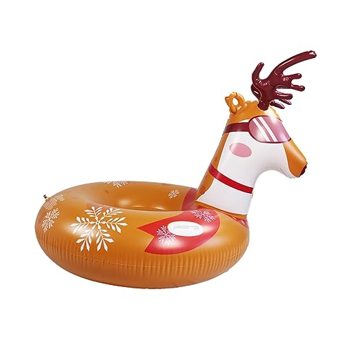 GOOHOCHY 1Pc Outdoor Snow Tube Inflatable Thickened Wear Resistant Sled for Winter Fun Durable and Low Temperature Resistant Adorable Deer Design for Adults