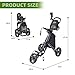 FLAGTAG Golf Push Cart 3 Wheel,Foldable Golf Push Cart,Golf Bag Cart with Foot Brake,Umbrella Holder, Cup Holder, Storage Compartment