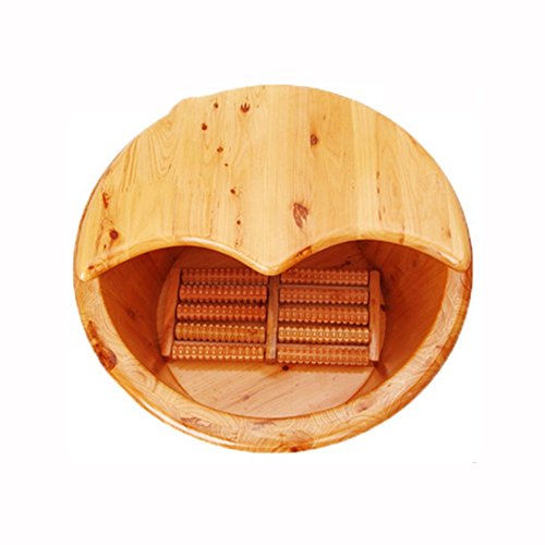 Pedicure Foot Spa con Ruedas y Tapa, Bañera de Cedro Engrosada para Masaje de Pies miniatura 3