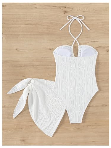 SOLY HUX Women's One Piece Swimsuit Criss Cross Halter Cut Out Bathing Suit with Cover Up4