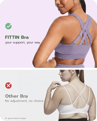 Image of FITTIN Adjustable Sports Bra for Large-Bust: Adjust Support for Workout | No More Settling Dial in Your Perfect Fit Full Coverage No Spillage for Gym & Yoga - for C-DDD Cup Plus Size Large Bust Women