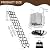 Wall-Mounted Folding Stairs for Attic, Outdoor Attic Ladder Pull Down System, Retractable Loft Ladder with Armrests Handle, 12 Pedals Steps Ladder Extension Staircase Up to 600lbs (Black, 12 Steps)