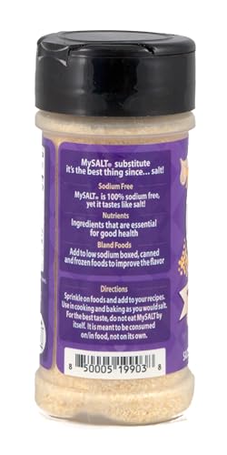 Image of MySALT Garlic - Sodium-Free Garlic Salt with Classic Savory Flavor - For Meats, Pasta, Vegetables and Everyday Meals - 3 oz Shaker