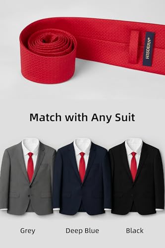 Image of HISDERN Mens Ties Solid Color Ties for Men Formal Necktie with Pocket Square Set Satin Silk Neck Tie Handkerchiefs Set