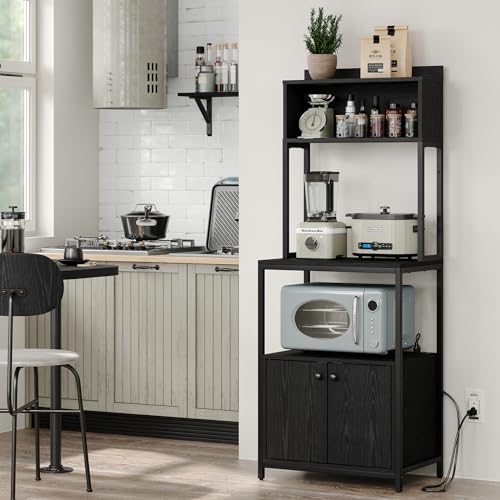 Furniouse 5-Tier Kitchen Bakers Rack with Power Outlet, Industrial Microwave...