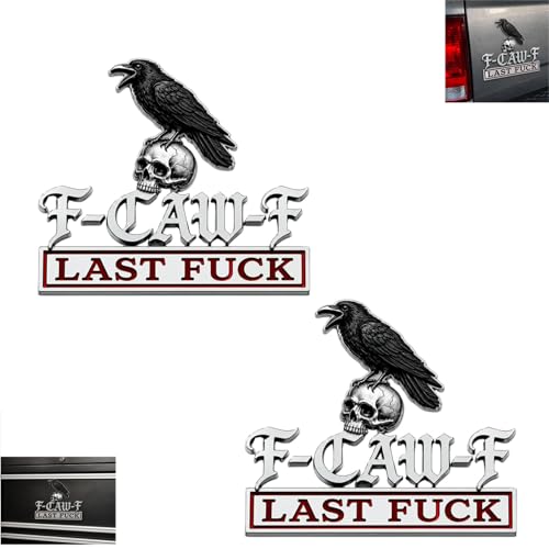 Badge de voiture F-CAW-F crâne de corbeau pour afficher son humour sur la route