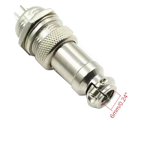 Conector aviación metálico GX16-2P 16mm 2 pines set 2 miniatura 6