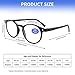 AIKLLY Reading Glasses Blue Light Blocking - Spring Hinges Round Eyeglasses for Men Women,4 Pairs Mix Color Anti Glare Filter Lightweight Readers (4 Pairs Mix Color, 1.50)