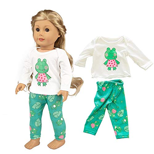Uteruik Puppenkleidung für 46 cm große American Girl Puppe - Langarm T-Shirt Hose Outfits Kostüm Zubehör (#B) Cover