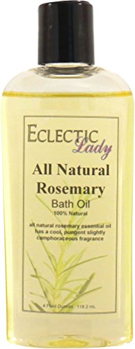 Rosemary Bath Oil by Eclectic Lady - Scented Bath Oil - Relaxing & Moisturizing Bathing Oil - Fragrance Body Oil For Dry & Rough Sensitive Skin - Body Daily Nourishing Shower Oil (4 oz)