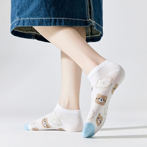 Image of Cotton Men's and Women's Printed Funky Socks - Unisex Ankle-Length, Odour Free, Breathable (Multicolor, Combo Pack of 5)