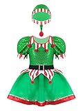 Mädchen Schönes Weihnachten Kostüme aus Kleid mit Hut und Handschuhe, gefertigt aus Polyester, Pailletten und Mesh Material.