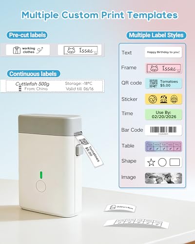 Image of ORGBRO Label Maker, Bluetooth Label Maker Machine with Tape, DX1-White